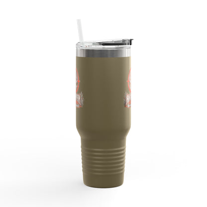 James Luker Backwater Hunting Logo 40oz Insulated Travel Mug Printify