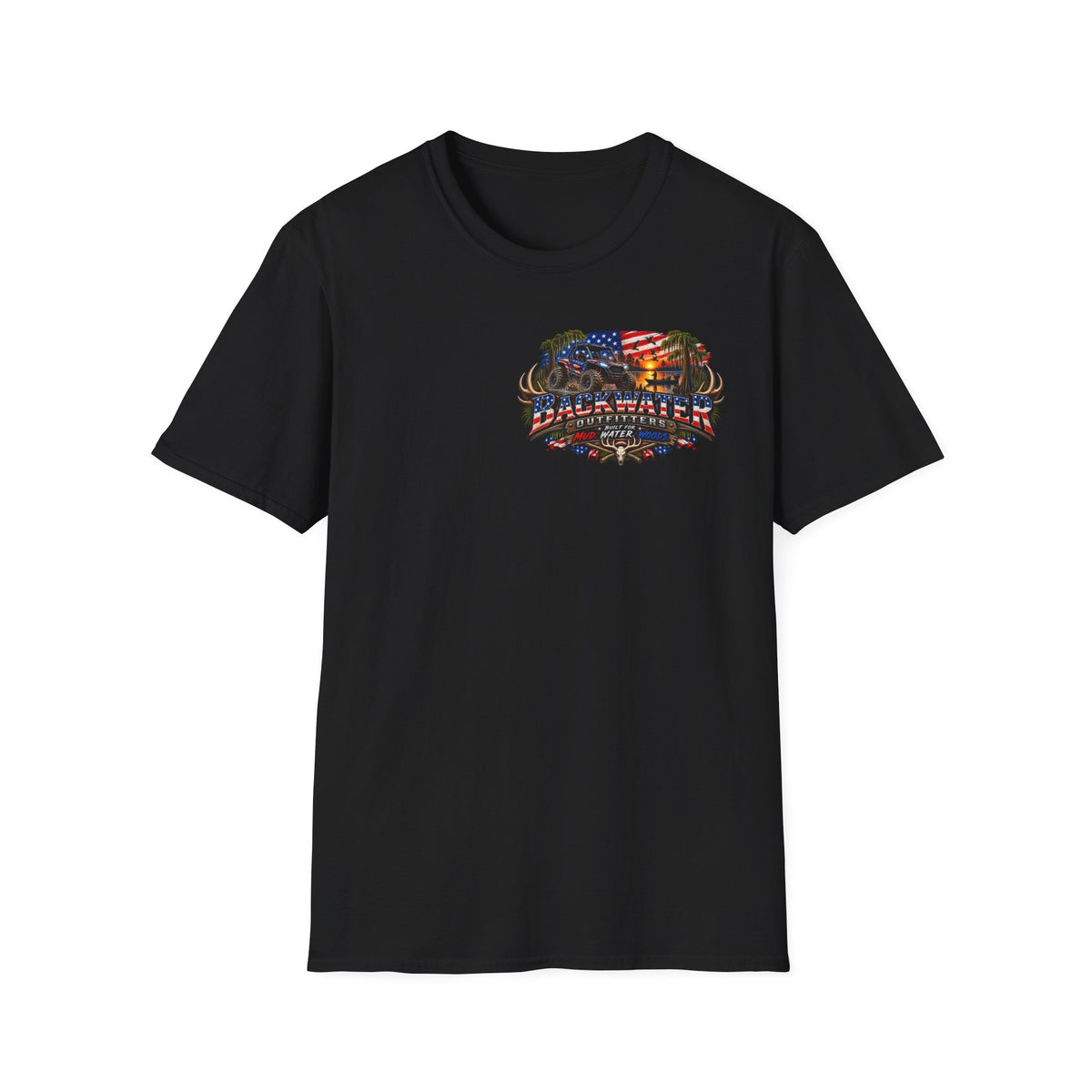 Patriotic Trailblazer T-Shirt — American Flag Motorcycle Graphic