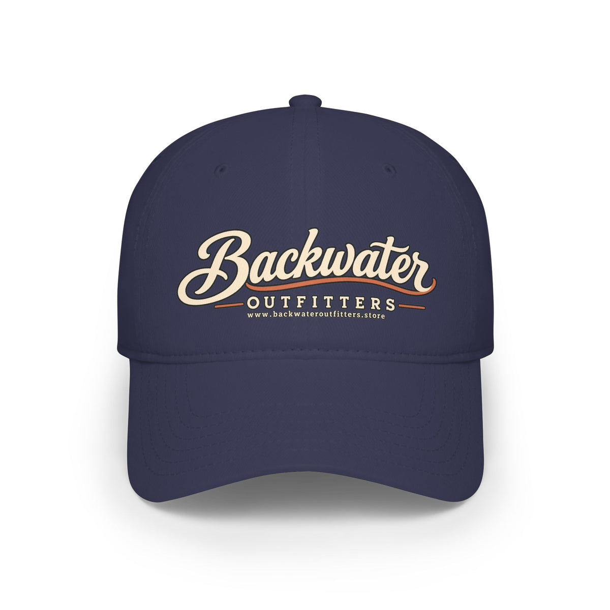 Backwater Outfitters Low Profile Baseball Cap – Retro Script Outdoor Hat