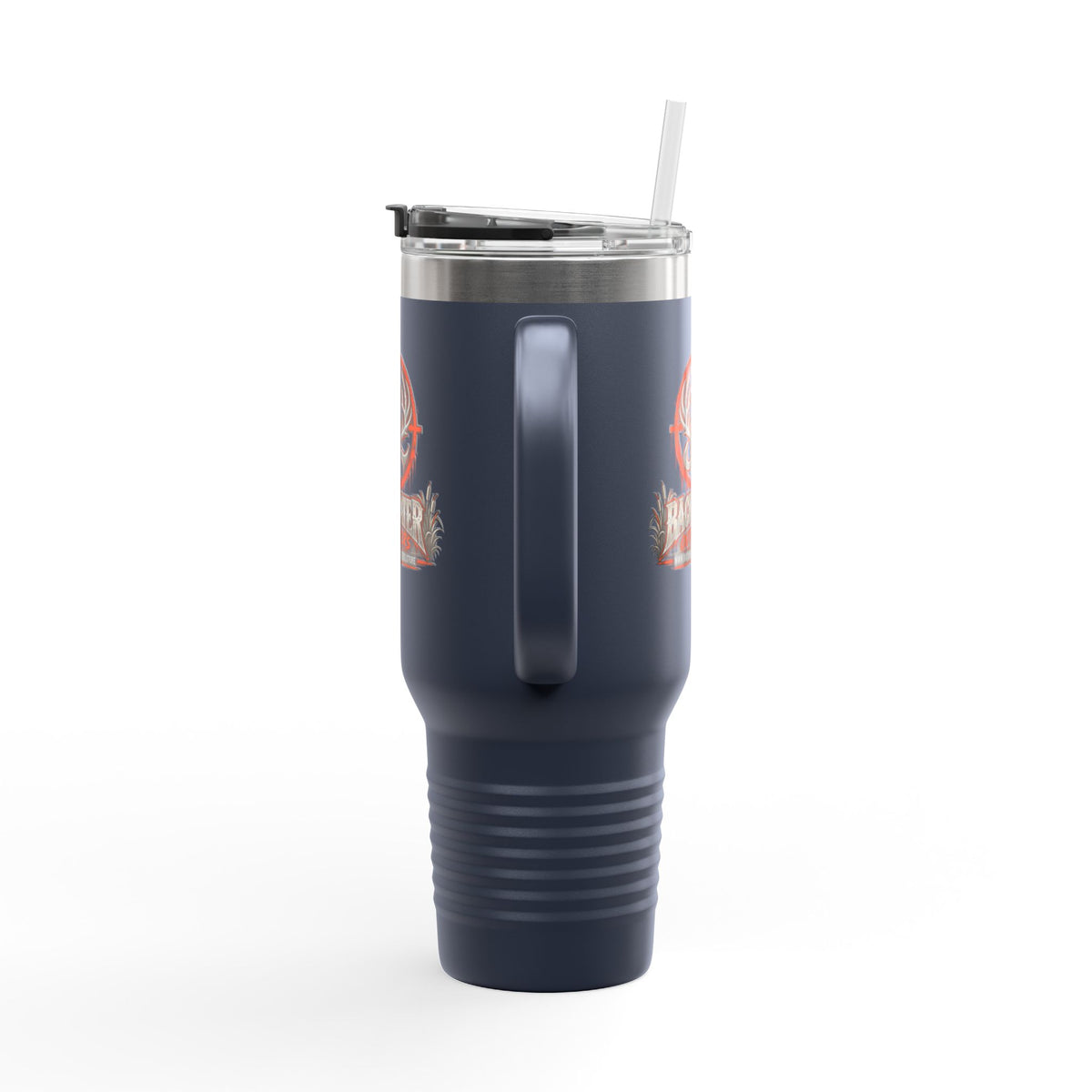 James Luker Backwater Hunting Logo 40oz Insulated Travel Mug Printify