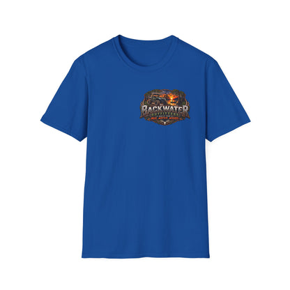 Backwater Outfitters Fishing T-Shirt — Retro Swamp Camp Logo