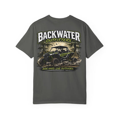 Backwater Outfitters UTV Adventure T-Shirt — "Ride Hard, Live Outdoors" Graphic Tee