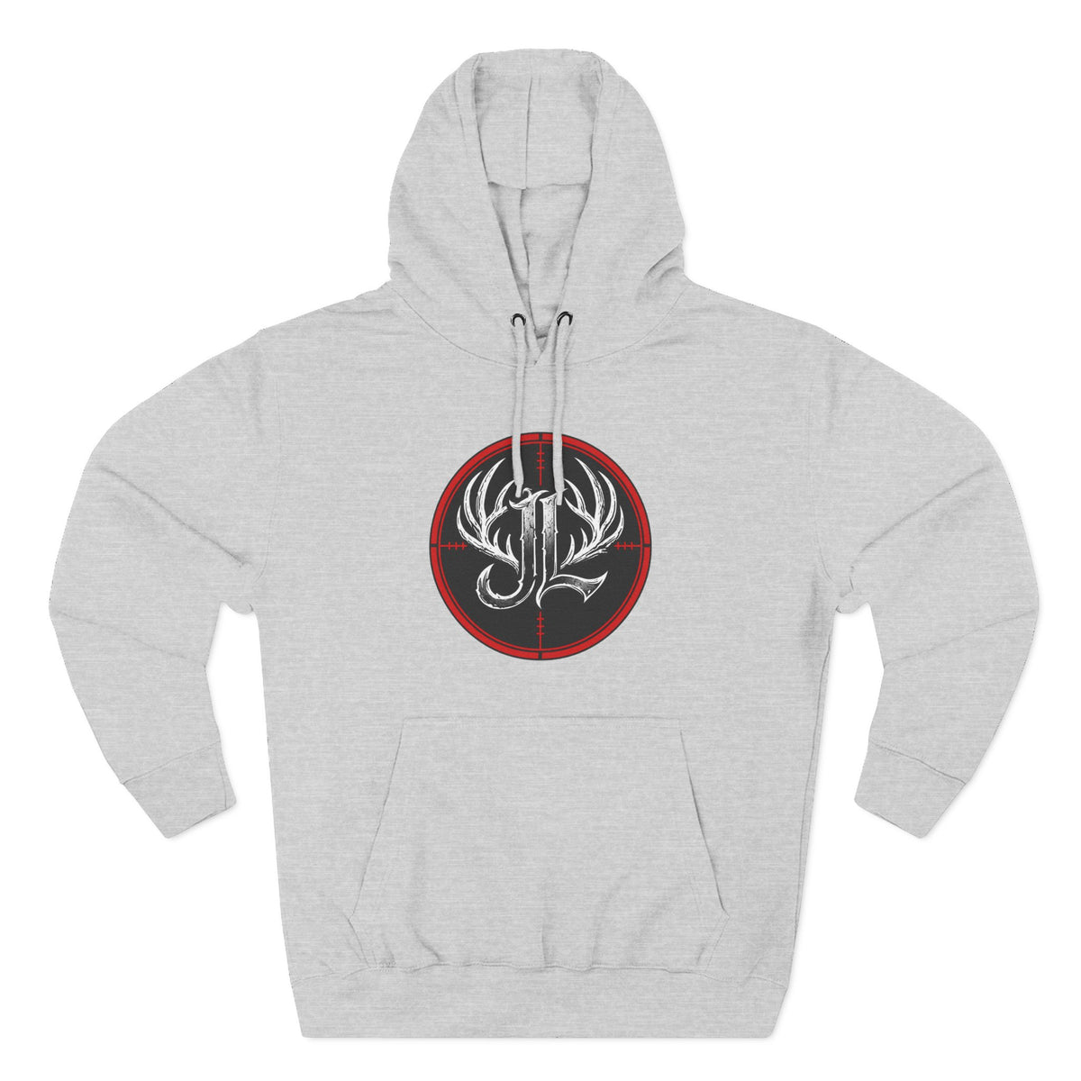 James Luker Hunting Logo Hoodie — Backwater Outfitters Antler Crest Fleece Hoodie Printify