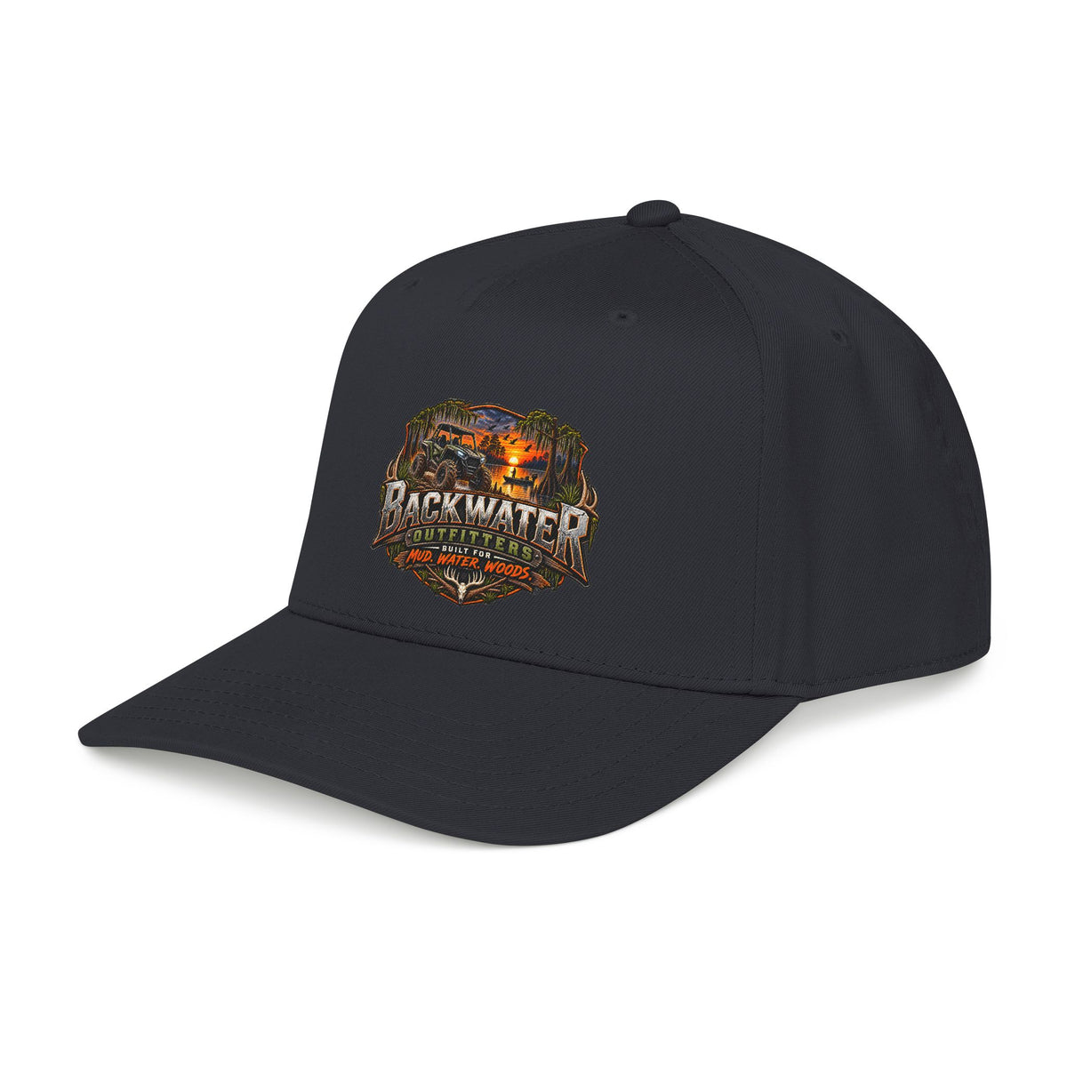 Backwater Outfitters Camping Cap — Retro Outdoor Fishing Hat Printify