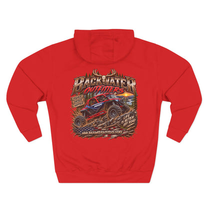 Backwater Outfitters Off-Road Hoodie – American Flag & UTV Graphic Fleece Printify