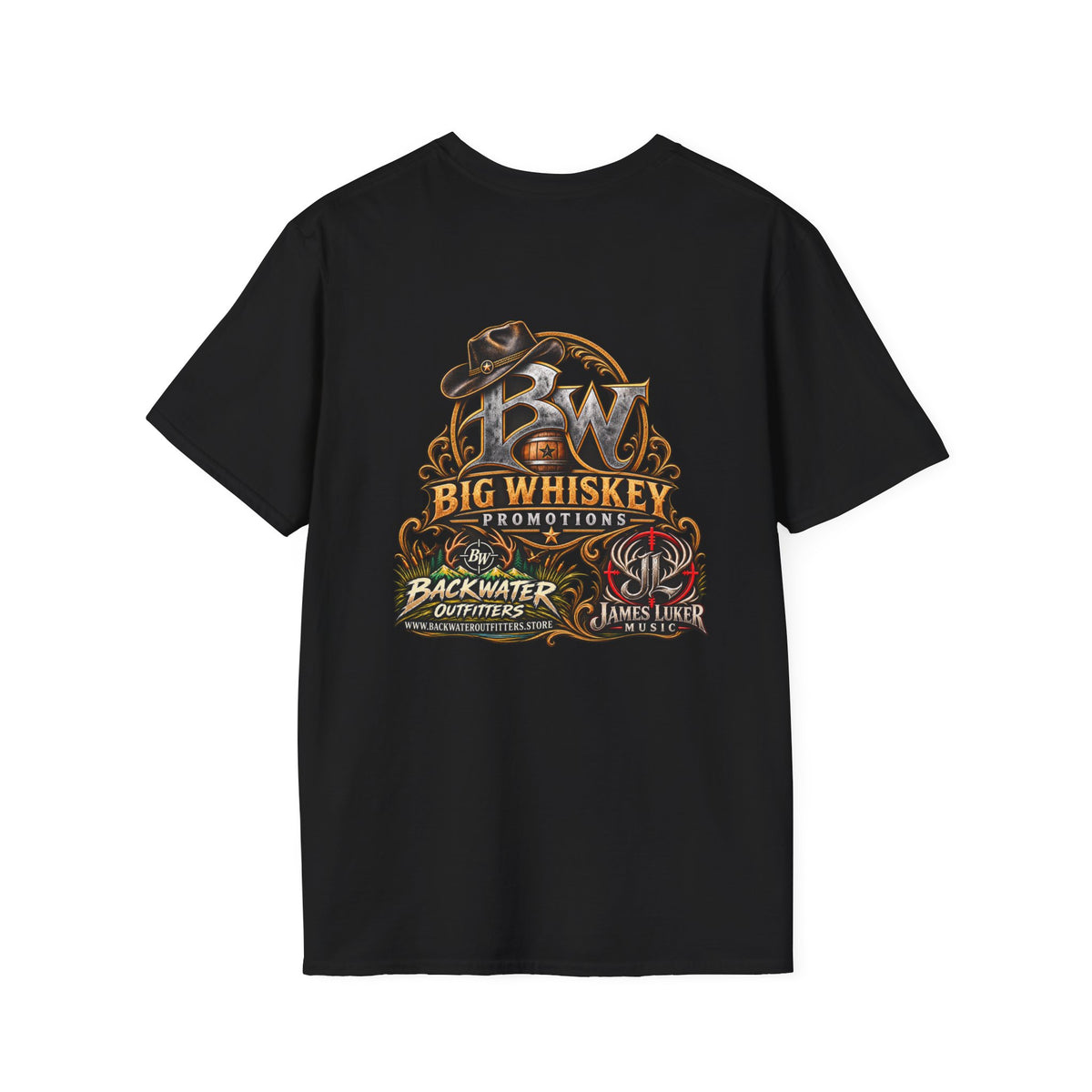 Big Whiskey Promotions T-Shirt — James Luker x Backwater Outfitters