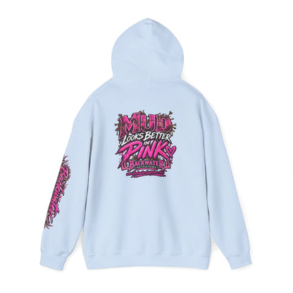 Girl Backwater Outfitters "Mud Looks Better Pink" Hoodie Printify