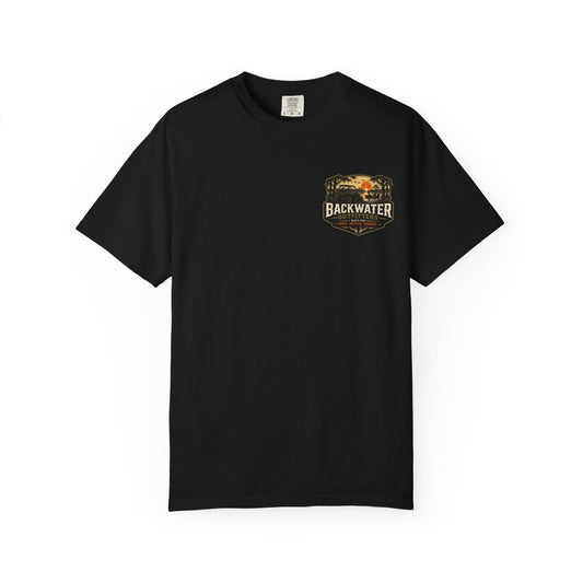 Backwater Outfitters T-Shirt — "Ride Hard, Live Outdoors" Off-Road Graphic Tee