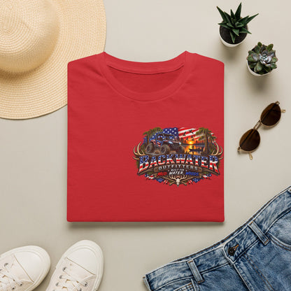 Patriotic Trailblazer T-Shirt — American Flag Motorcycle Graphic