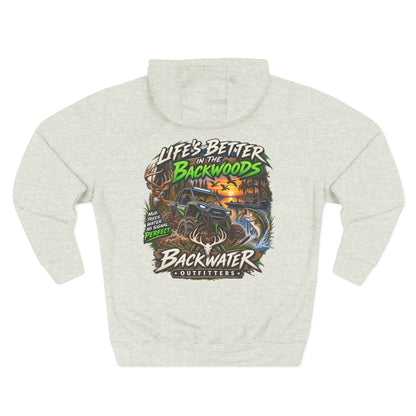 Backwater Outfitters Off-Road Hoodie – "Life's Better in the Backwoods" Graphic