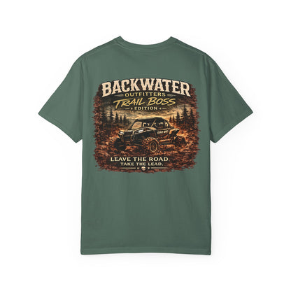 Trail Boss T-Shirt — Backwater Outfitters Off-Road Graphic Tee ("Leave the Road, Take the Lead")