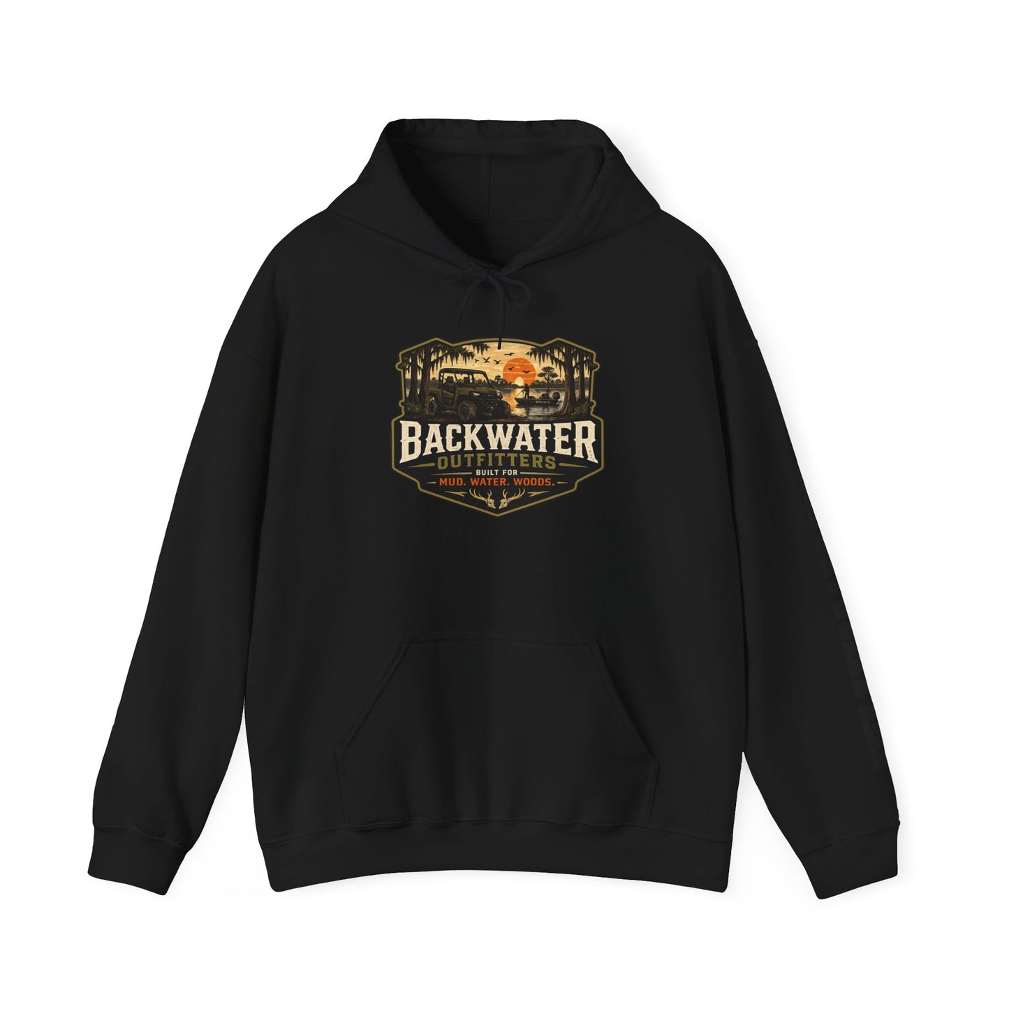 Backwater Outfitters Hoodie — Outdoor Off-Road Graphic Pullover