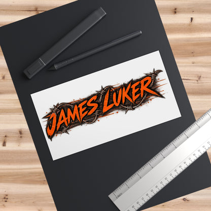 James Luker Custom Name Bumper Sticker — “James Luker” Grunge Barbed Wire Design Printify