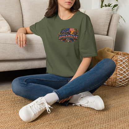 Patriotic Trailblazer T-Shirt — American Flag Motorcycle Graphic