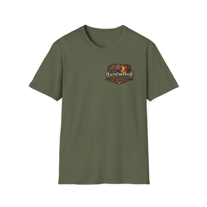Backwater Outfitters Fishing T-Shirt — Outdoor Sunset Graphic Tee Printify