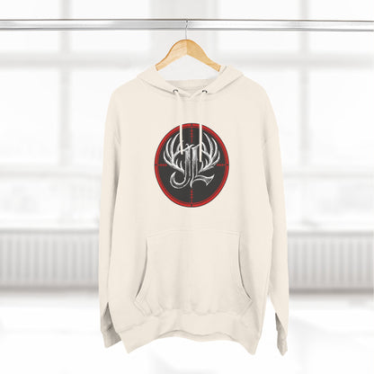 James Luker Hunting Logo Hoodie — Backwater Outfitters Antler Crest Fleece Hoodie Printify