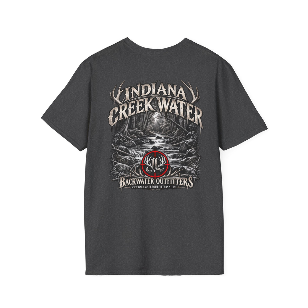 James Luker Indiana Creek Water Graphic T-Shirt — Backwater Outfitters Outdoor Tee Printify