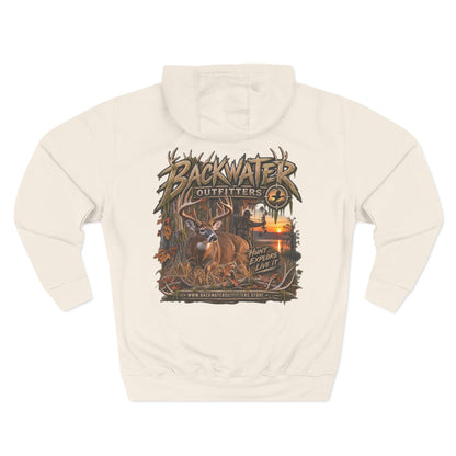 Backwater Outfitters Deer Sunset Hoodie — Hunting Outdoor Graphic Hoodie Printify