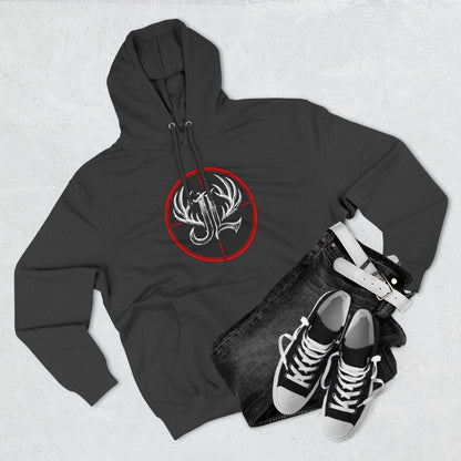 James Luker Hunting Logo Hoodie — Backwater Outfitters Antler Crest Fleece Hoodie Printify