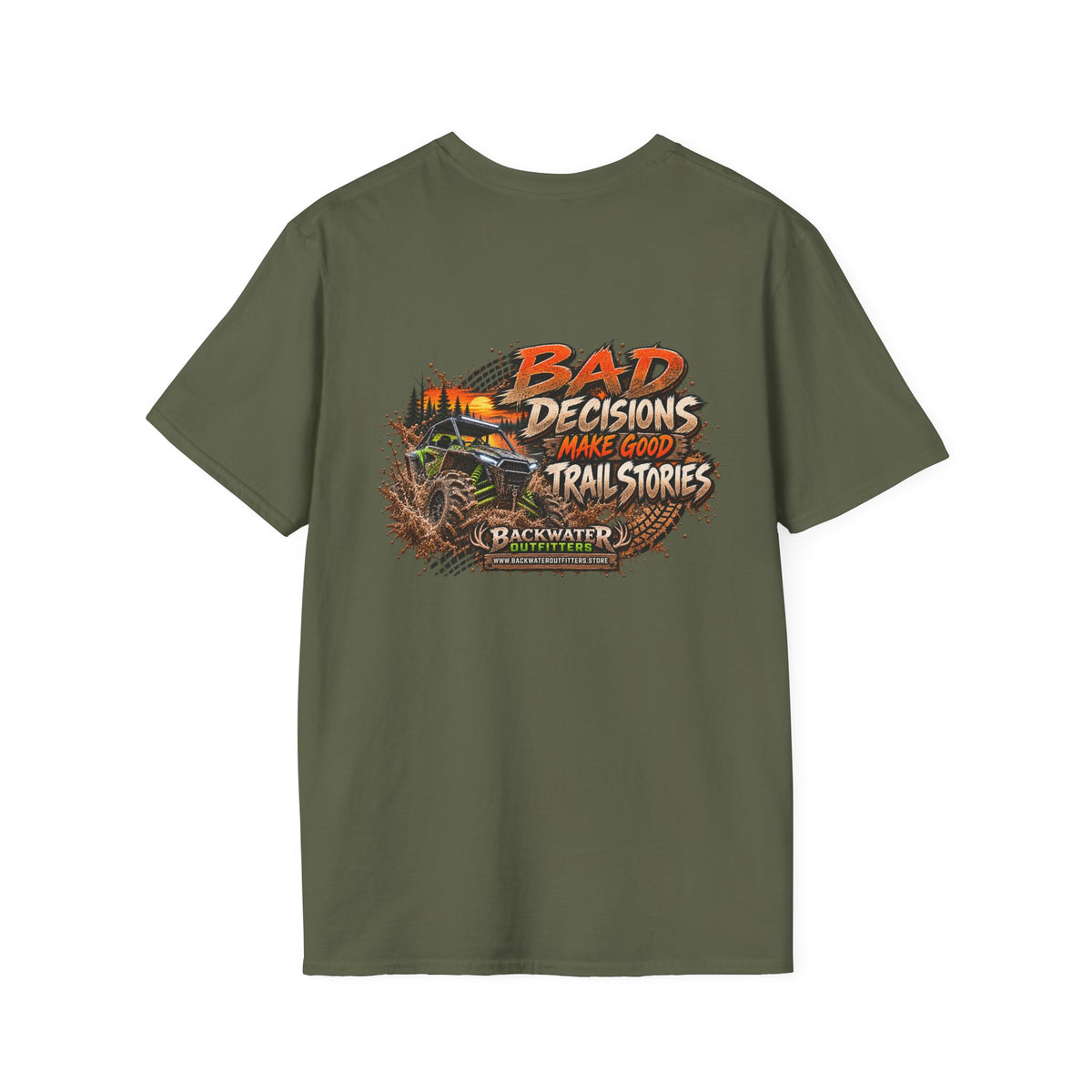 Buggy Off-Road Tee — "Bad Decisions Make Good Trail Stories" ATV/Jeep Adventure T-Shirt Printify