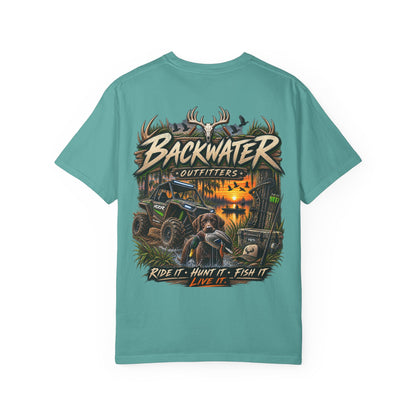Backwater Outfitters Graphic T-Shirt — Ride It • Hunt It • Fish It