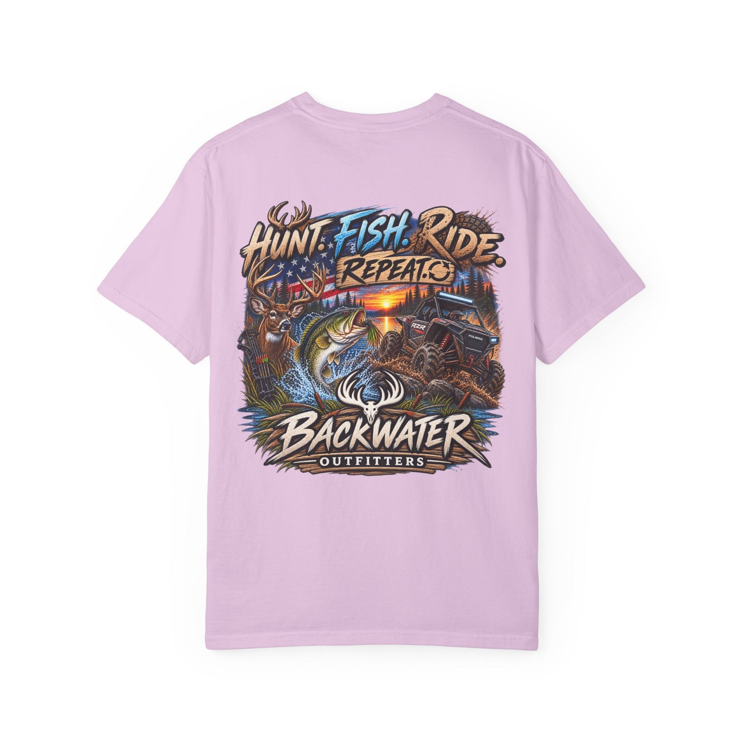 Backwater Outfitters "Hunt Fish Ride Repeat" T-Shirt