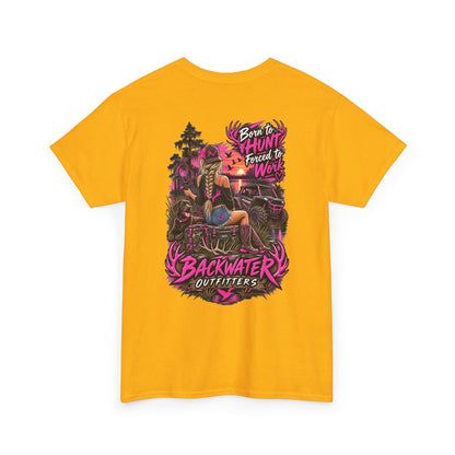 Backwater Outfitters Hunting Graphic Tee — "Born to Hunt, Forced to Work"
