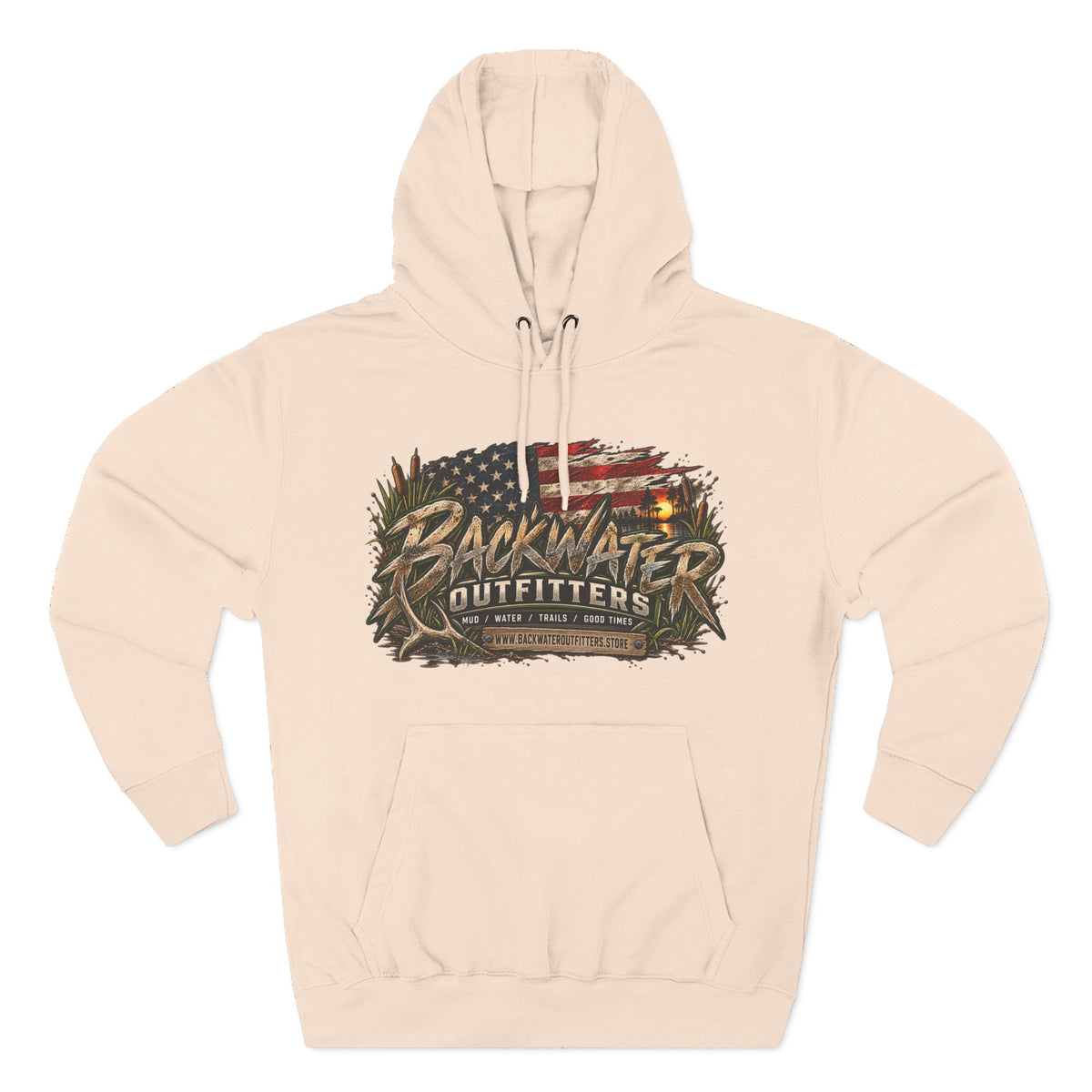 Backwater Outfitters Off-Road Hoodie — American Flag & UTV Graphic Printify
