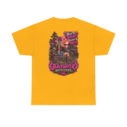 Backwater Outfitters Hunting Graphic Tee — "Born to Hunt, Forced to Work"