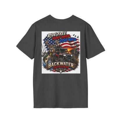 Patriotic Trailblazer T-Shirt — American Flag Motorcycle Graphic