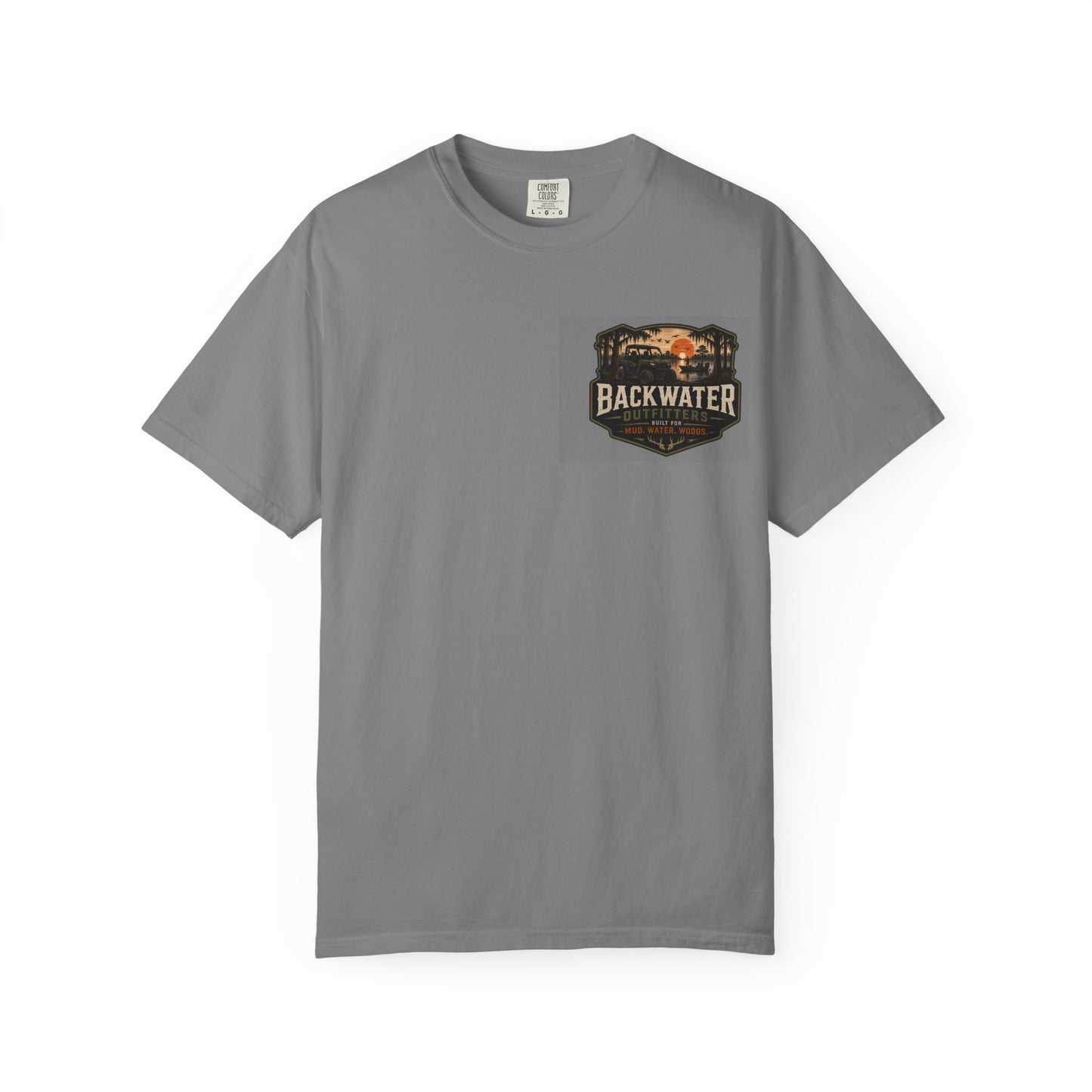Backwater Outfitters T-Shirt — "Ride Hard, Live Outdoors" Off-Road Graphic Tee