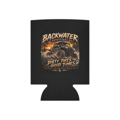 Backwater Outfitters Can Cooler — "Dirty Tires, Good Times" Off‑Road Beverage Koozie