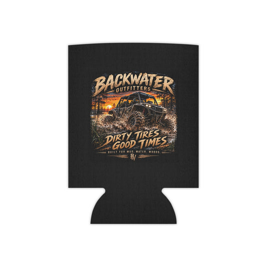 Backwater Outfitters Can Cooler — "Dirty Tires, Good Times" Off‑Road Beverage Koozie