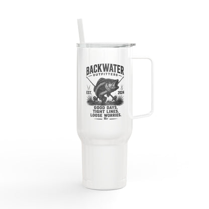 Backwater Outfitters 40oz Engraved Tumbler – 'Good Days, Tight Lines' Insulated Cup
