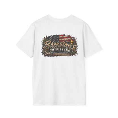 Simply Backwater Outfitters Flag Graphic T-Shirt — American Rustic Fishing Tee Printify