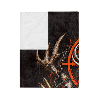 Backwater Outfitters Personalized Velveteen Blanket — "James Luker" Hunting Logo Throw Printify