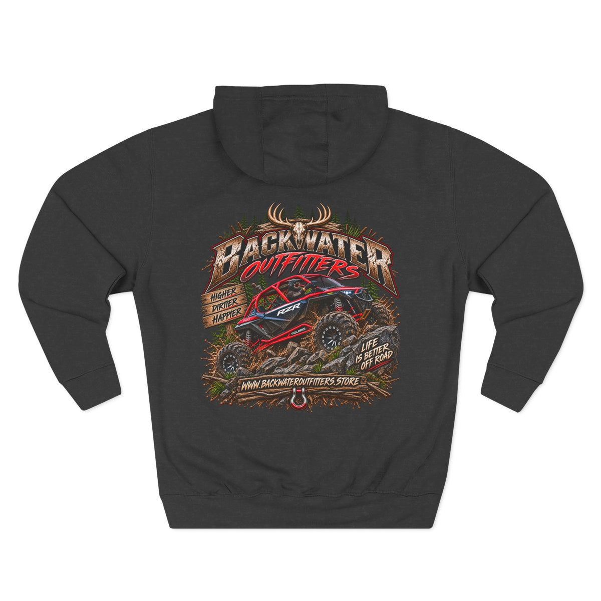 Backwater Outfitters Off-Road Hoodie — American Flag & UTV Graphic Printify