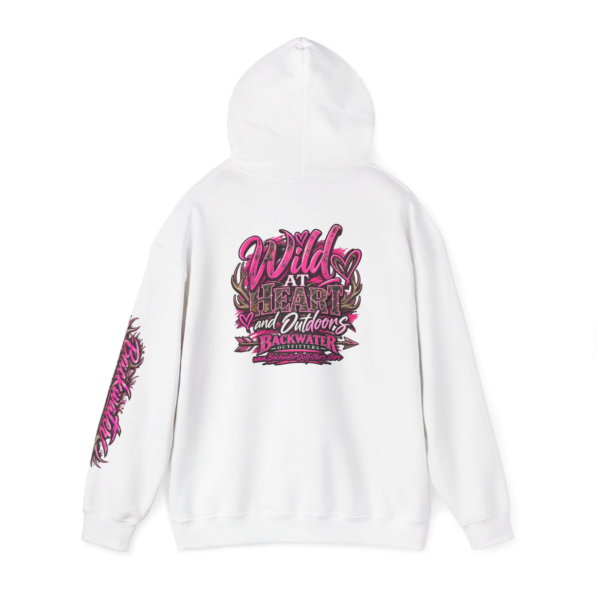 Backwater 'Wild At Heart' Hoodie – Outdoors Adventure Pullover Printify