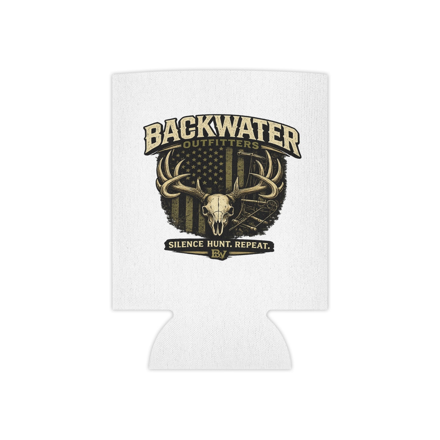 Backwater Outfitters Can Cooler – 'Silence. Hunt. Repeat.' Hunting Drink Koozie