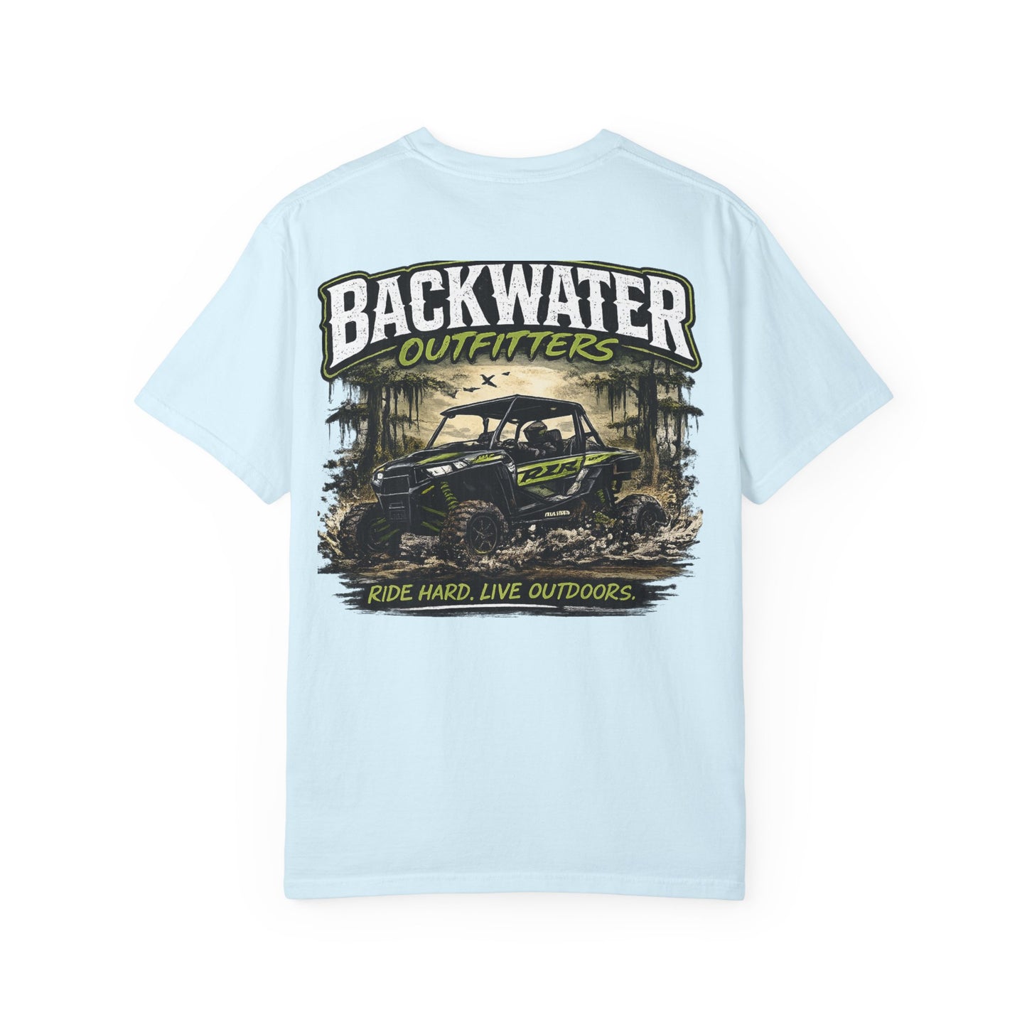 Backwater Outfitters UTV Adventure T-Shirt — "Ride Hard, Live Outdoors" Graphic Tee