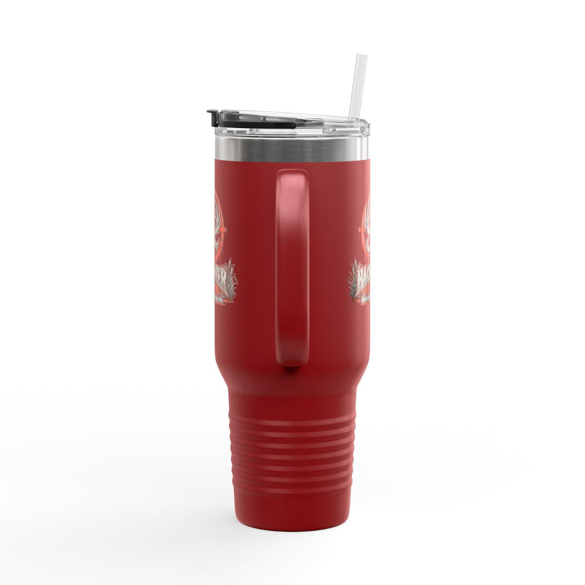 James Luker Backwater Hunting Logo 40oz Insulated Travel Mug Printify