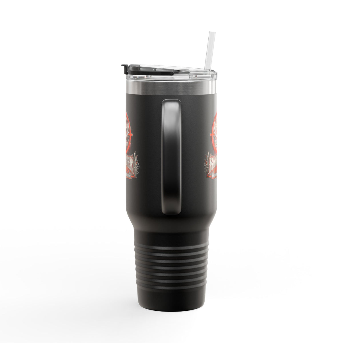 James Luker Backwater Hunting Logo 40oz Insulated Travel Mug Printify