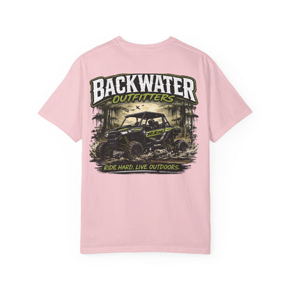 Backwater Outfitters UTV Adventure T-Shirt — "Ride Hard, Live Outdoors" Graphic Tee