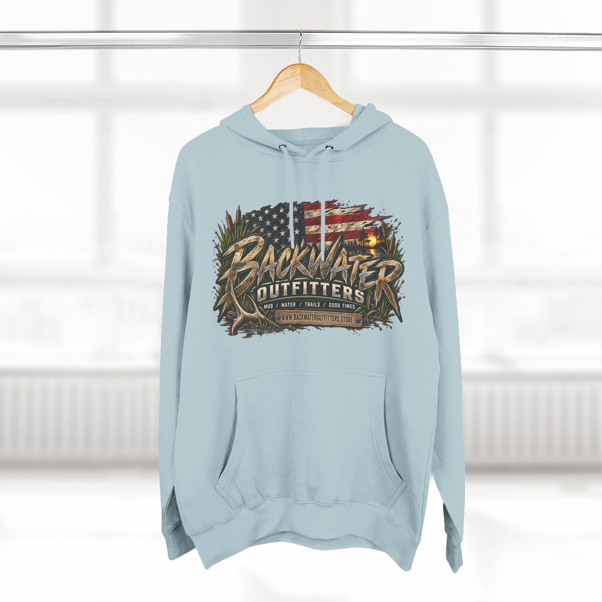 Backwater Outfitters Off-Road Hoodie — American Flag & UTV Graphic Printify