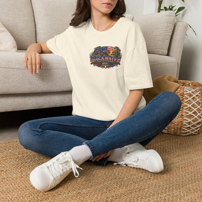 Backwater Bass Fishing T-Shirt — American Flag Boat Graphic Tee