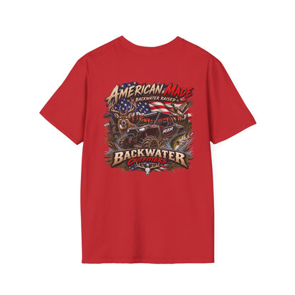 Backwater Outfitters Fishing T-Shirt — Retro Swamp Camp Logo