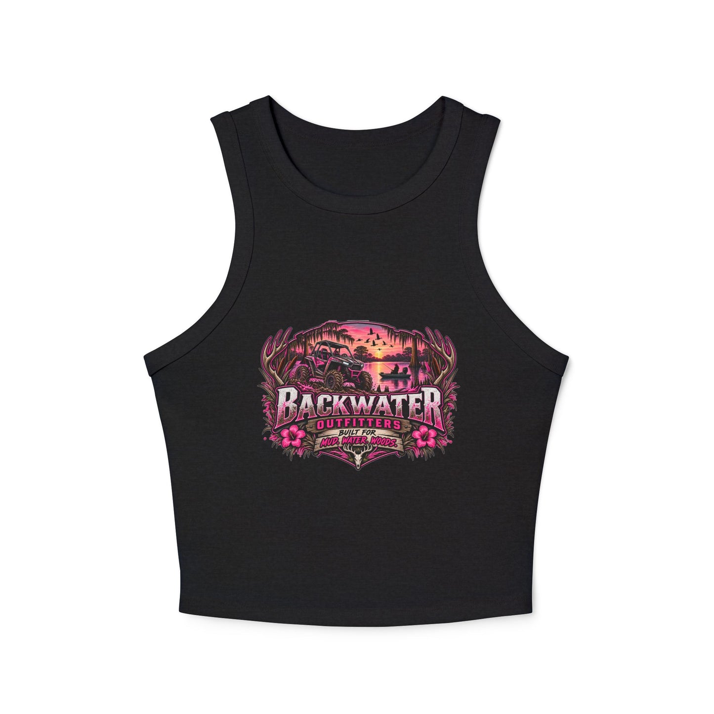 Backwater Hooked Tank Top — Women's Fishing Racerback Graphic