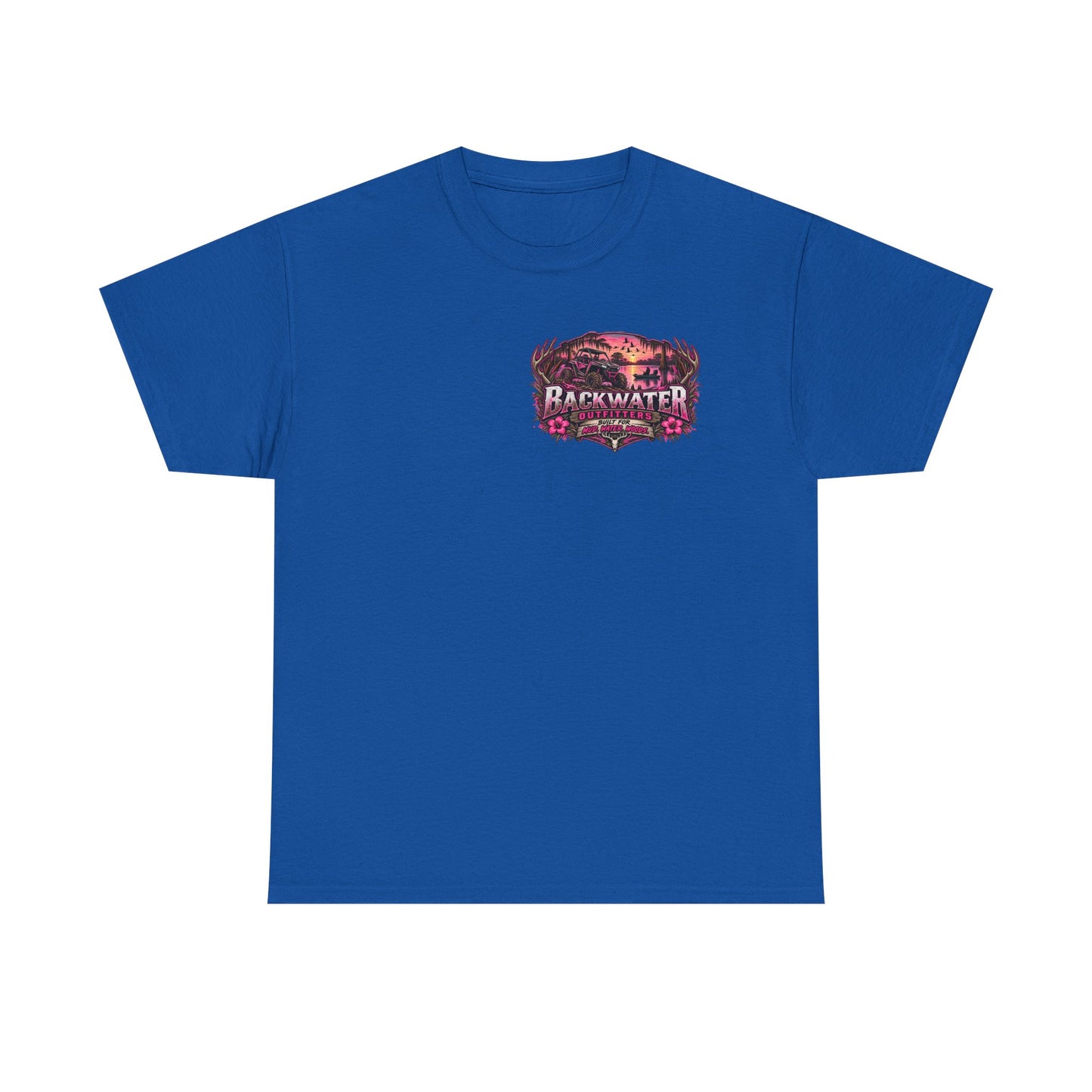 Backwater Outfitters Hunting Graphic Tee — "Born to Hunt, Forced to Work"