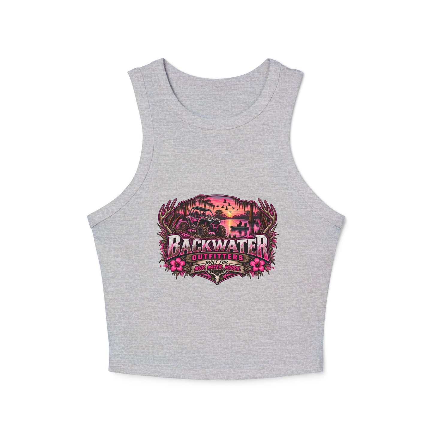 Backwater Hooked Tank Top — Women's Fishing Racerback Graphic