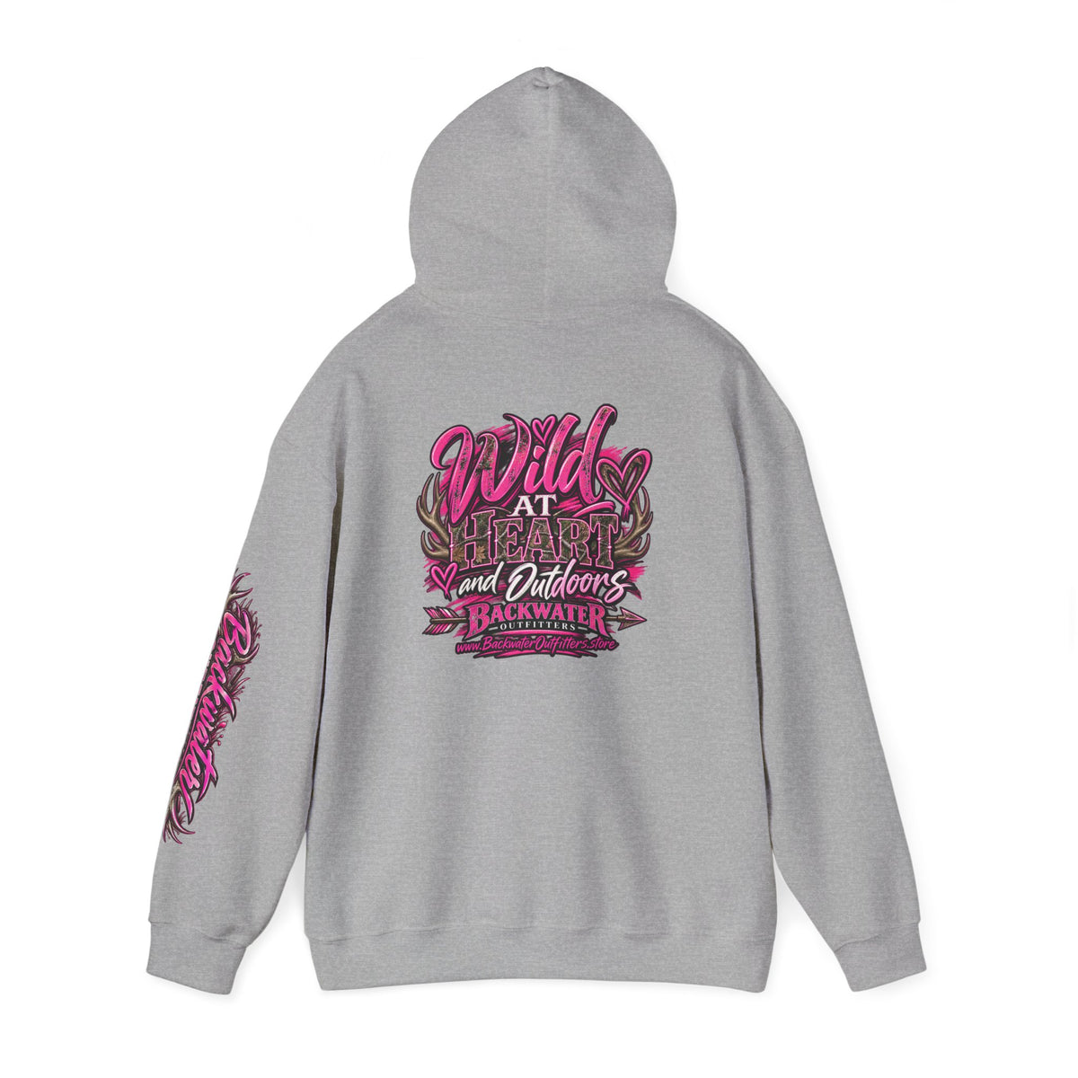 Backwater 'Wild At Heart' Hoodie – Outdoors Adventure Pullover Printify
